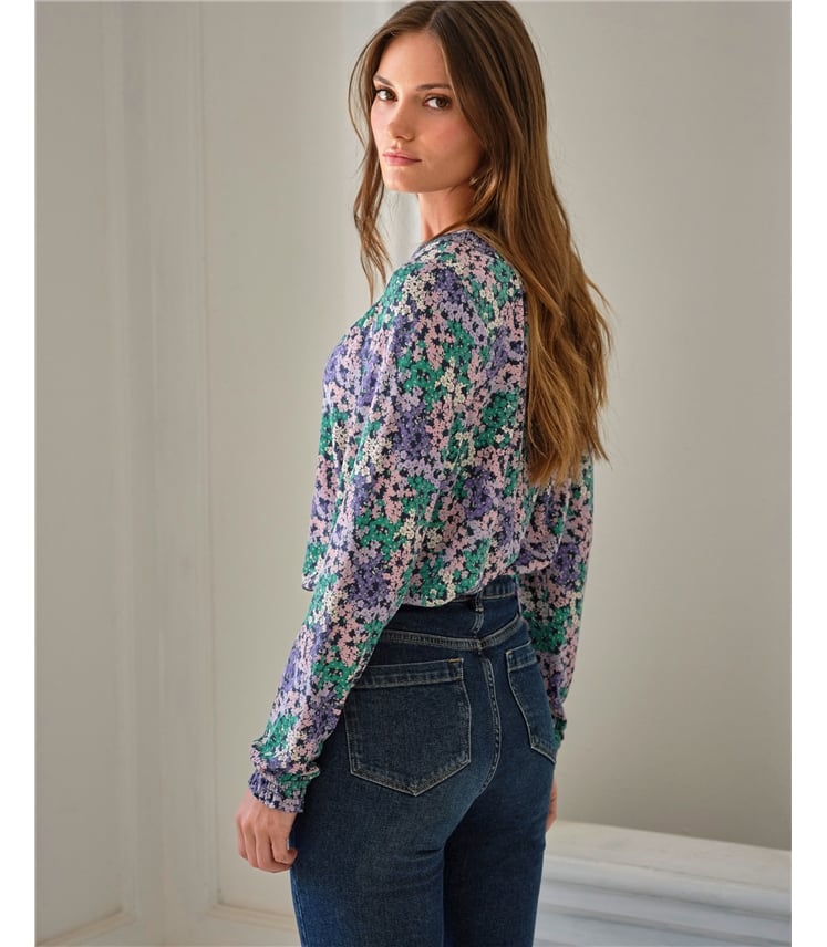 Shirred Jersey Blouse