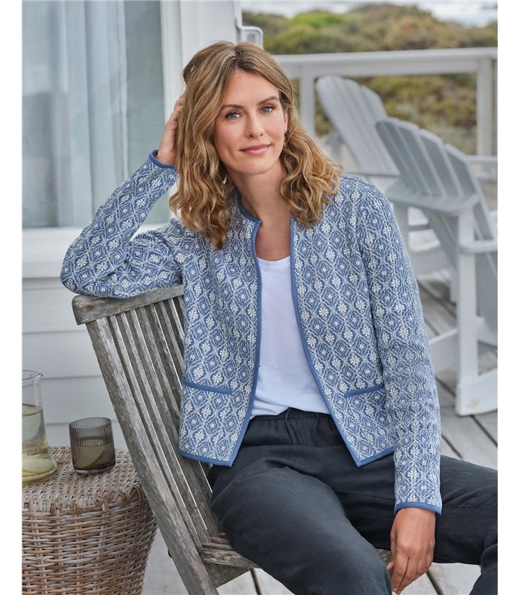 Bedruckte Steppjacke aus Jersey