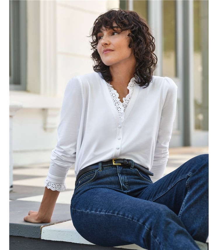 Broderie Half Frill Layering Top