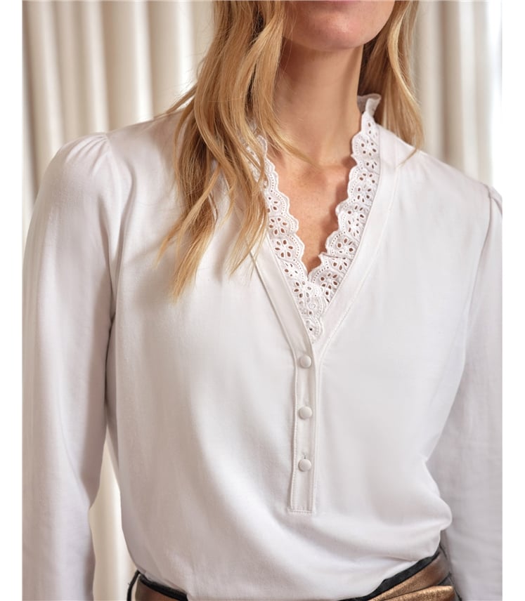 Broderie Half Frill Layering Top