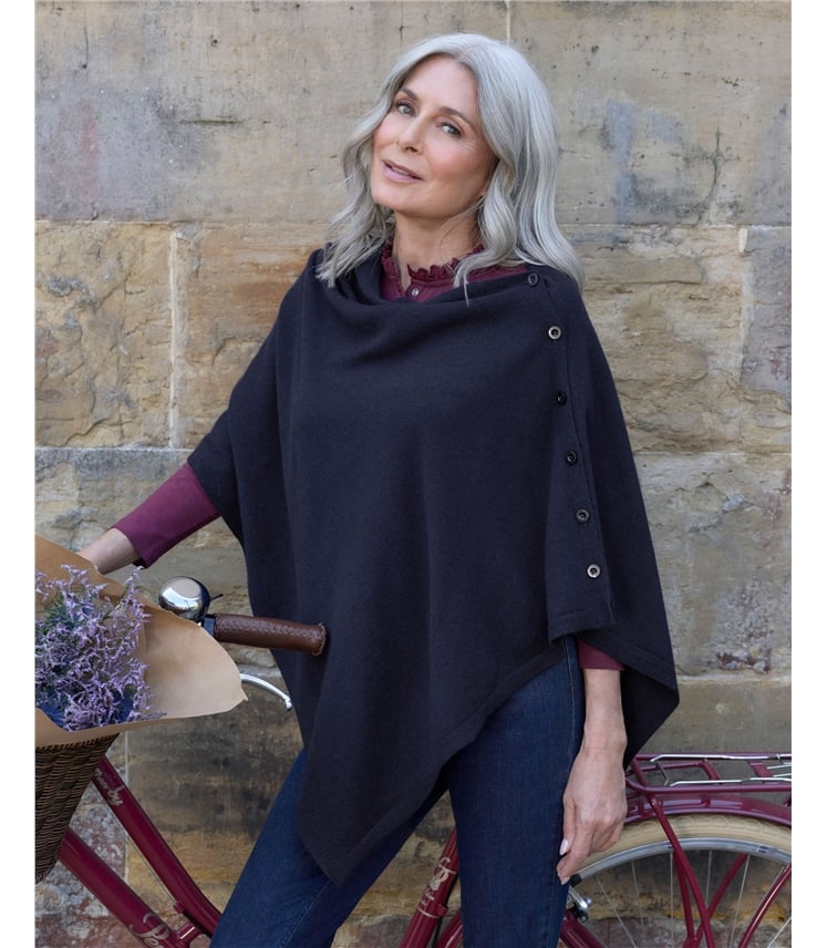 Poncho à boutons - Femme - Cachemire & Mérinos