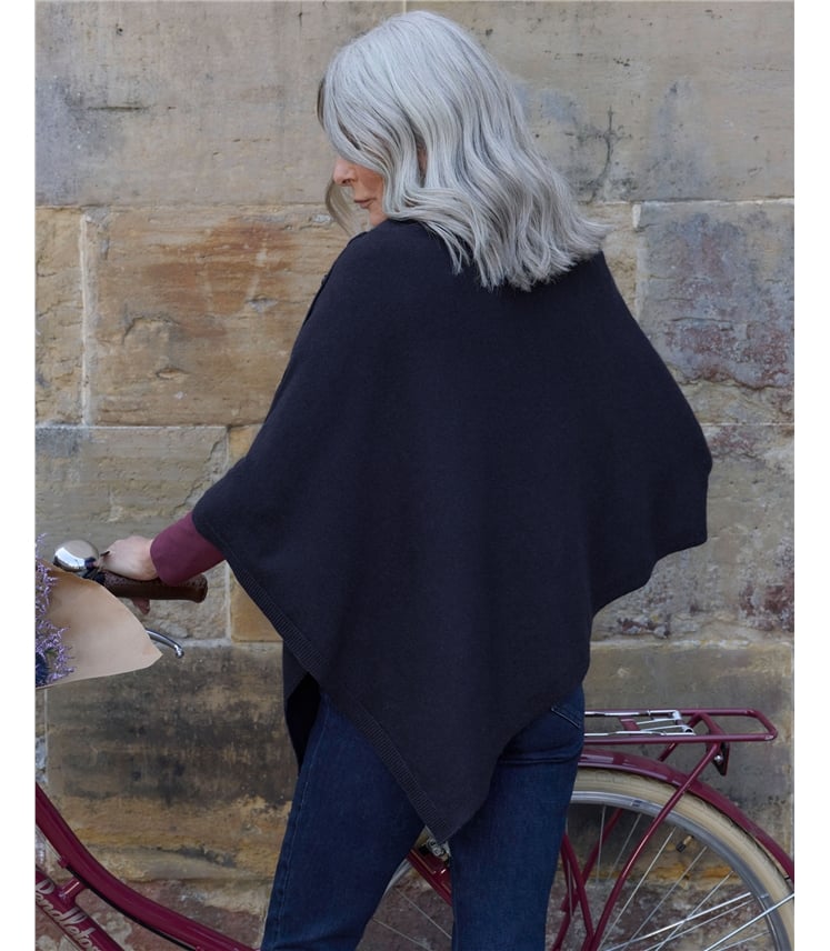 Poncho à boutons - Femme - Cachemire & Mérinos