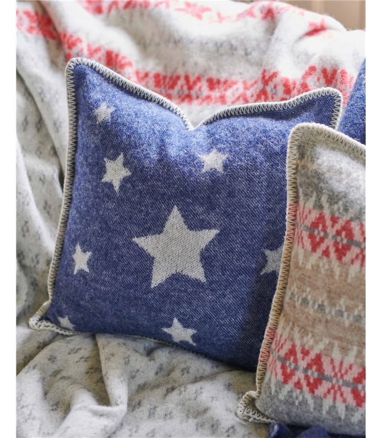 Pure Wool Reversible Star Cushion Cover