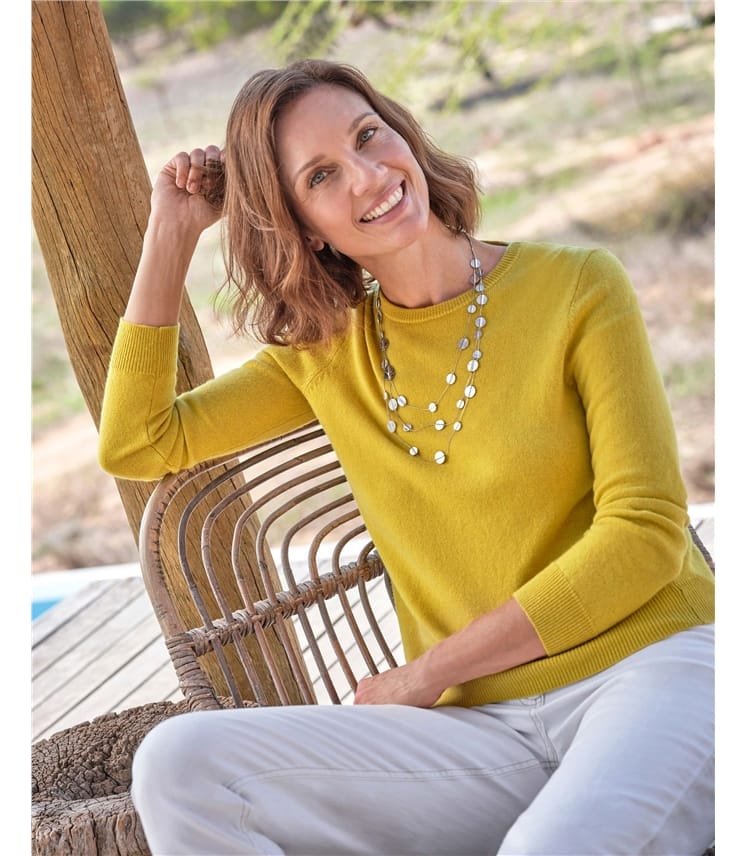 Cashmere and Merino Crew Neck Knitted Jumper