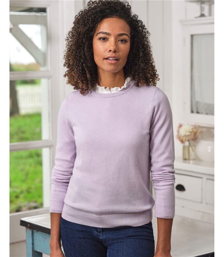 Cashmere and Merino Crew Neck Knitted Jumper