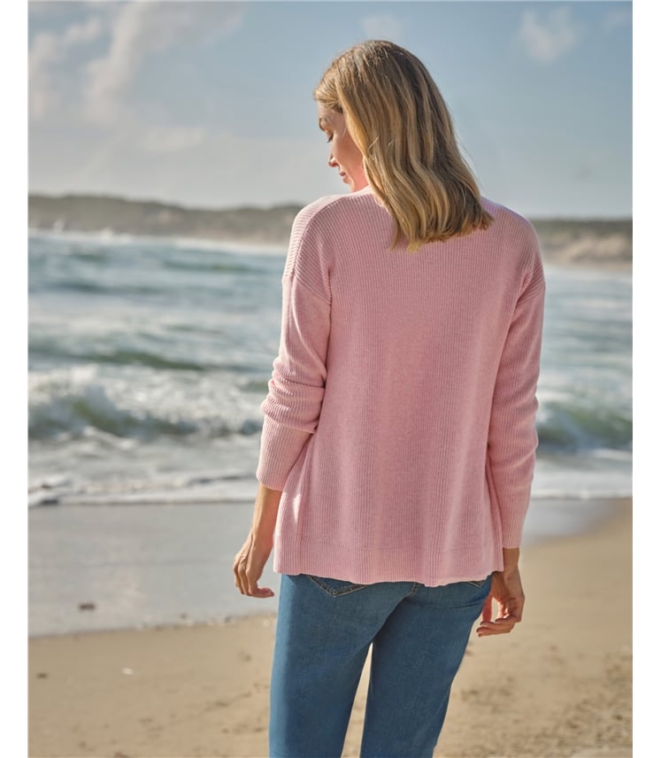 Offene Strickjacke mit Schalkragen