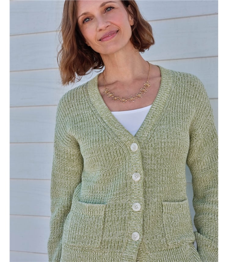 Rippstrickpullover mit V-ausschnitt aus Baumwolle