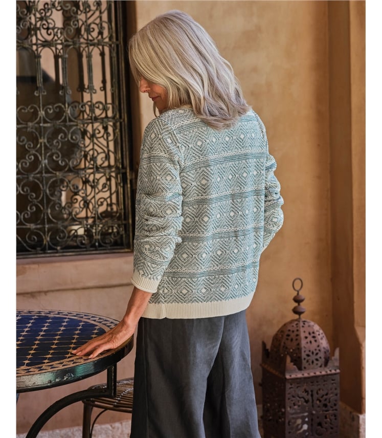 Patterned Edge To Edge Cardigan