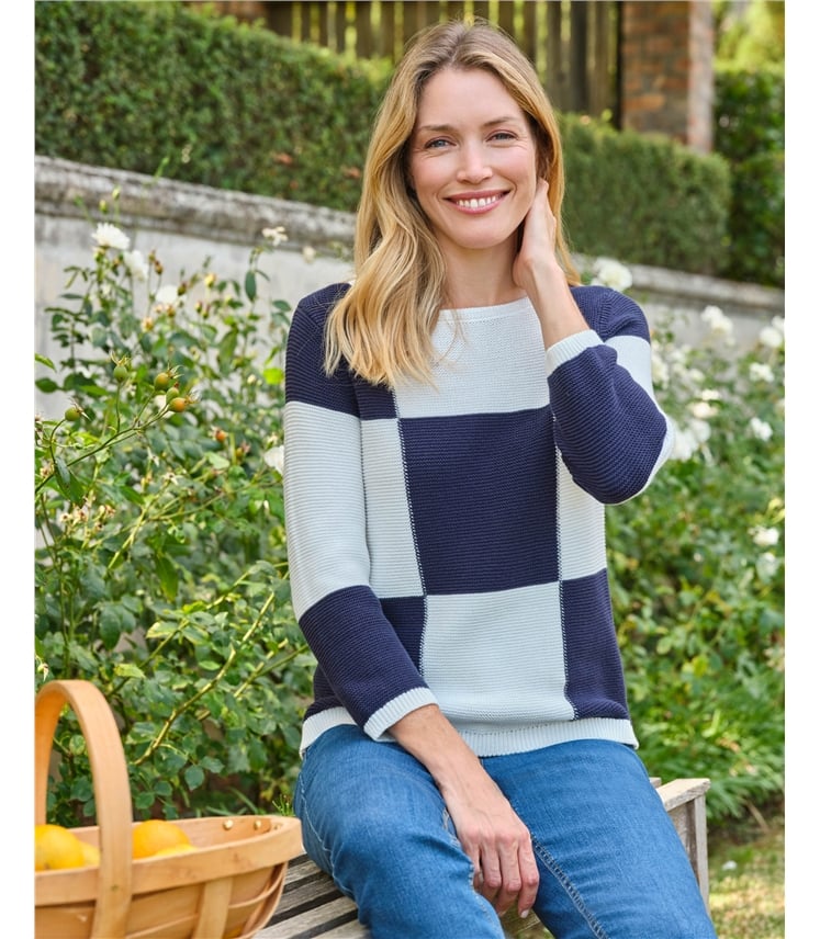Boat Neck Patchwork Jumper