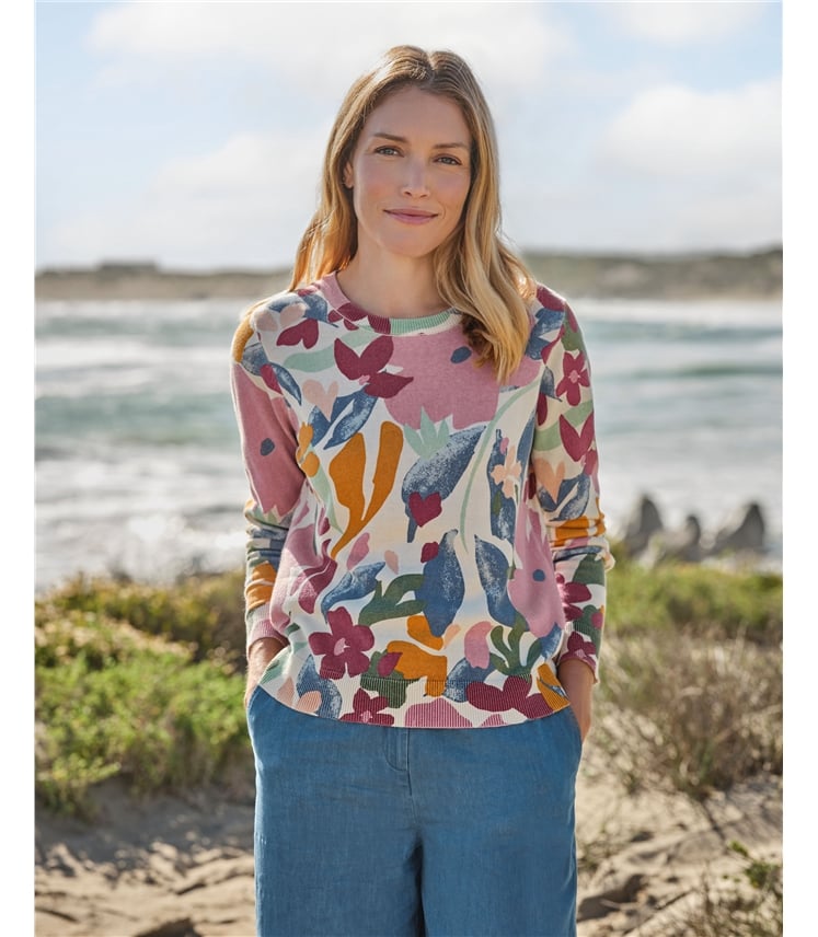 Print Crew Neck Jumper