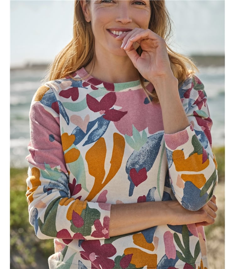 Print Crew Neck Jumper