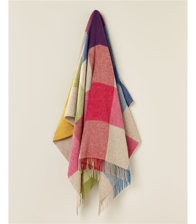 Pure Wool Check Throw
