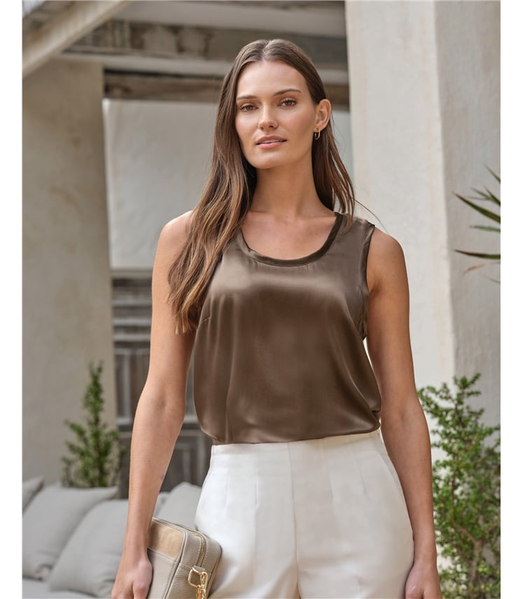 Silk Front Jersey Vest