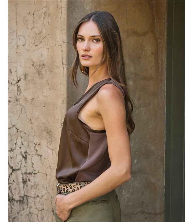 Silk Front Jersey Vest