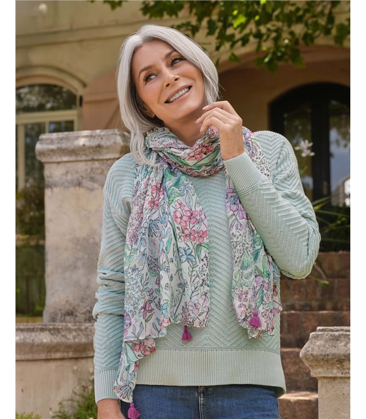 Leichter, bedruckter Schal aus Modal