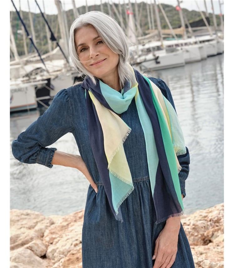 Gemusterter Bambus-Schal