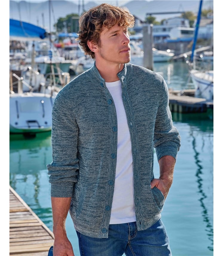 Button Neck Twist Cardigan