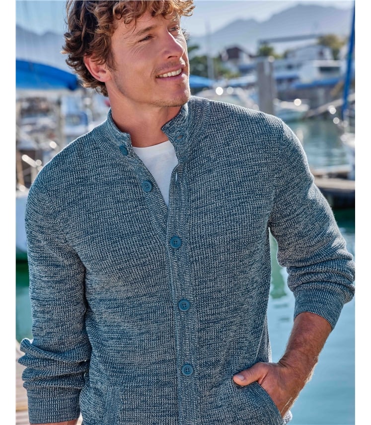 Button Neck Twist Cardigan