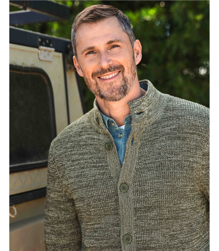 Button Neck Twist Cardigan