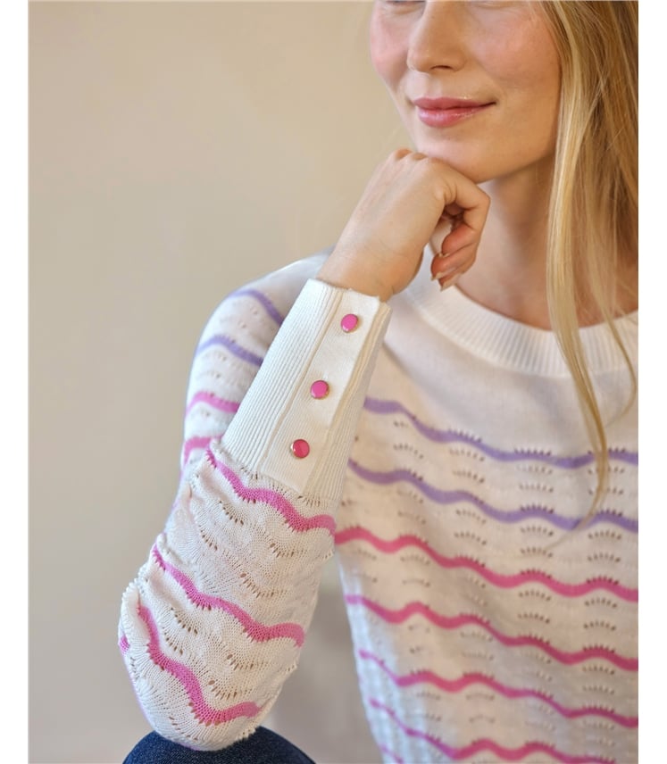 Cotton Wool Zig Zag Stripe Sweater