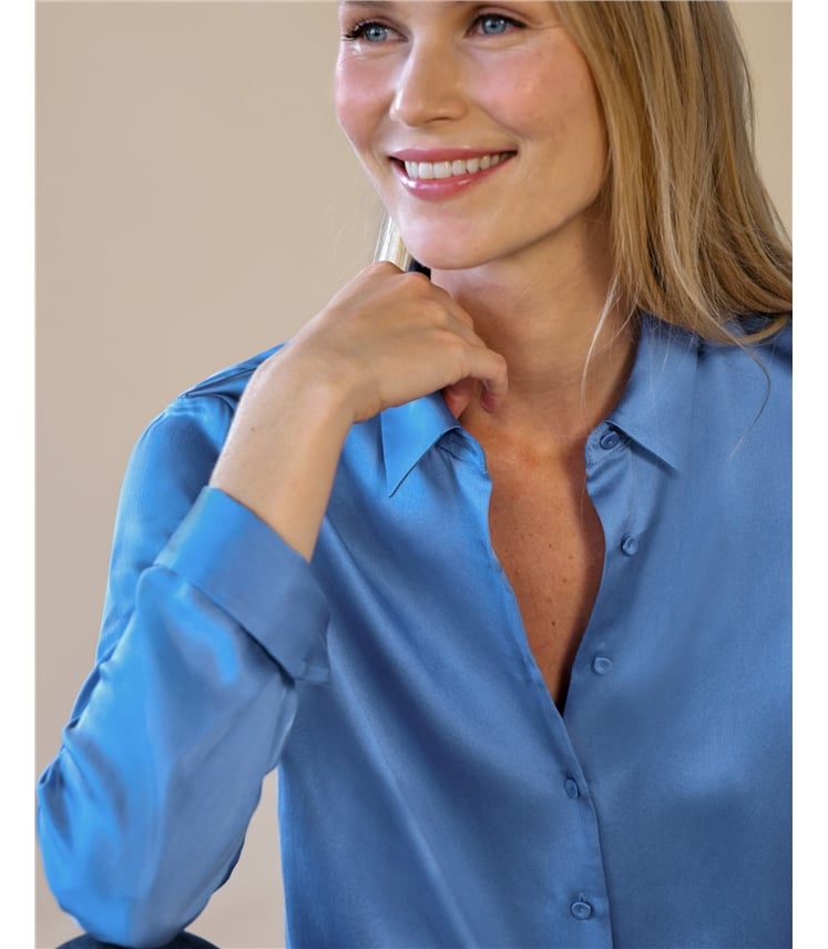 Sand Washed Pure Silk Satin Blouse