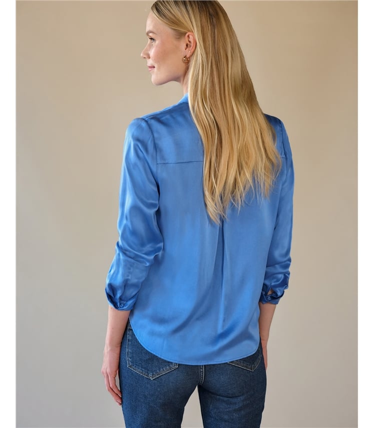 Sand Washed Pure Silk Satin Blouse
