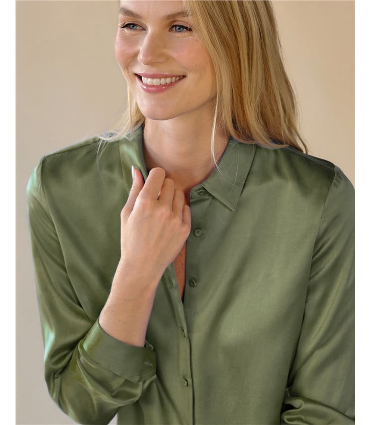 Sand Washed Pure Silk Satin Blouse