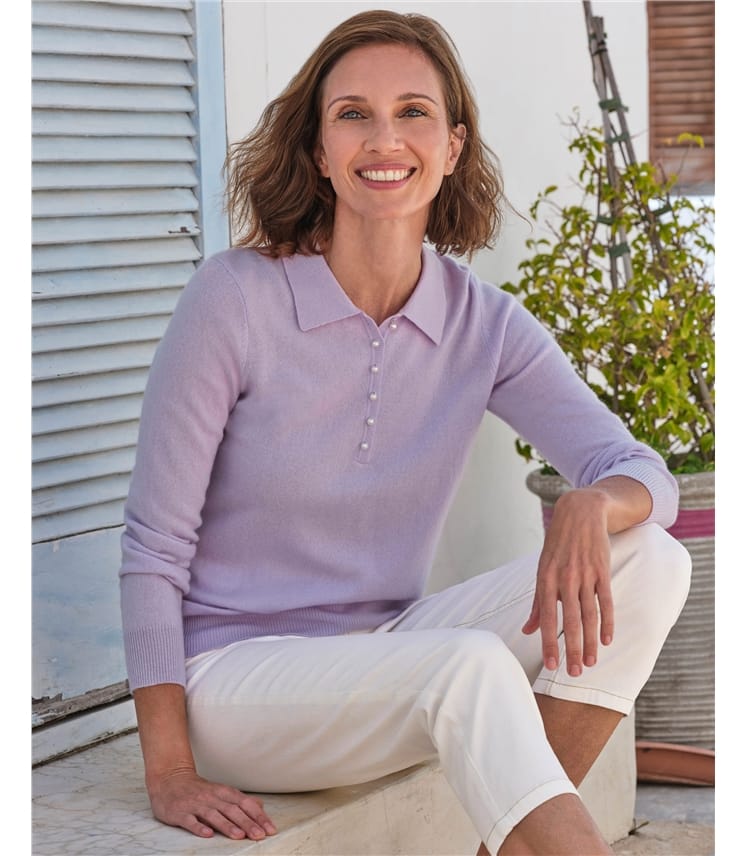 Cashmere and Merino Knitted Polo Shirt