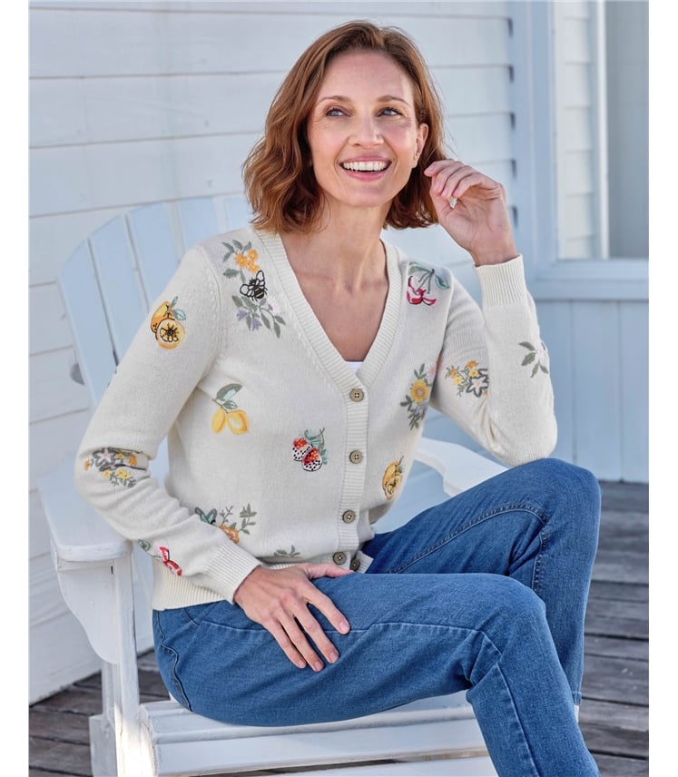 Picnic Embroidered Cardigan