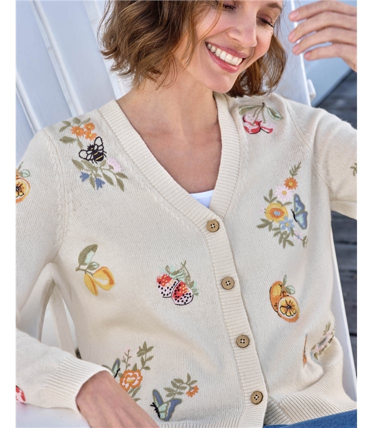 Picnic Embroidered Cardigan