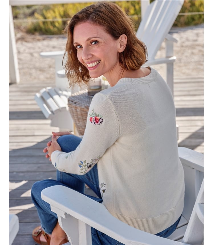 Picnic Embroidered Cardigan