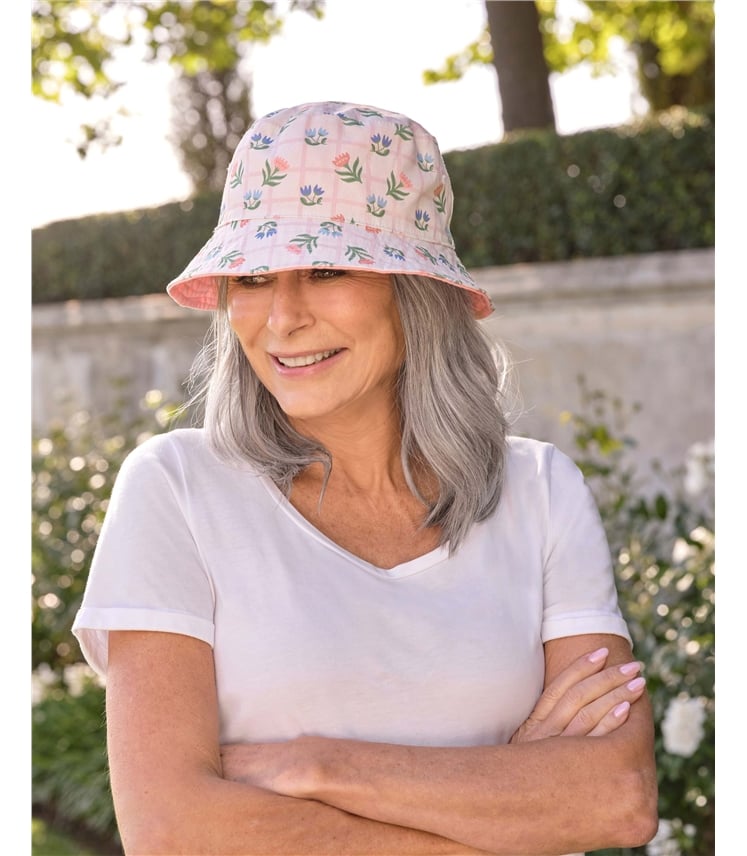 Chapeau de soleil réversible en coton