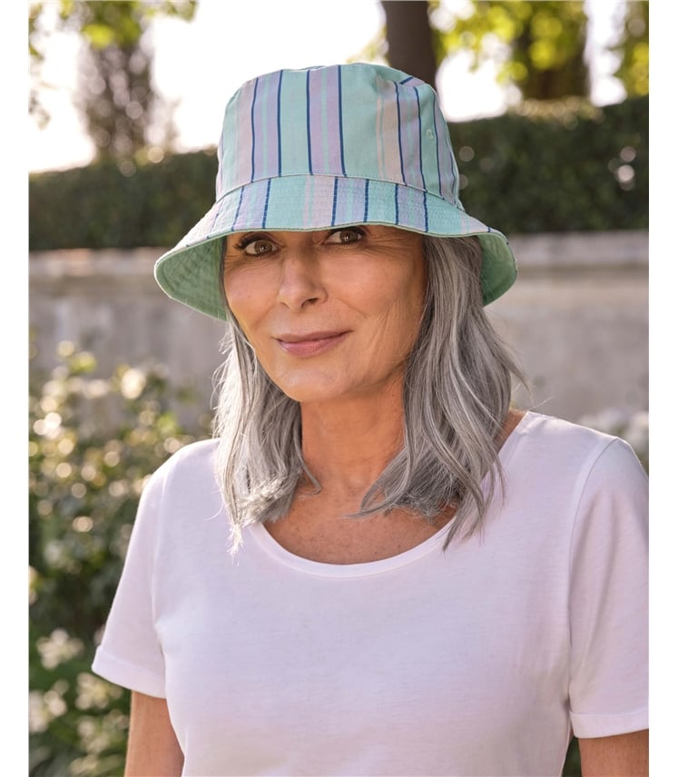 Chapeau de soleil réversible en coton