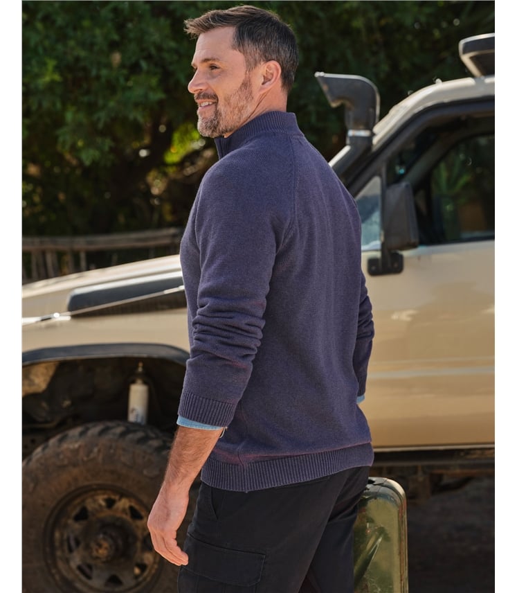 Essential Cotton Zip Cardigan