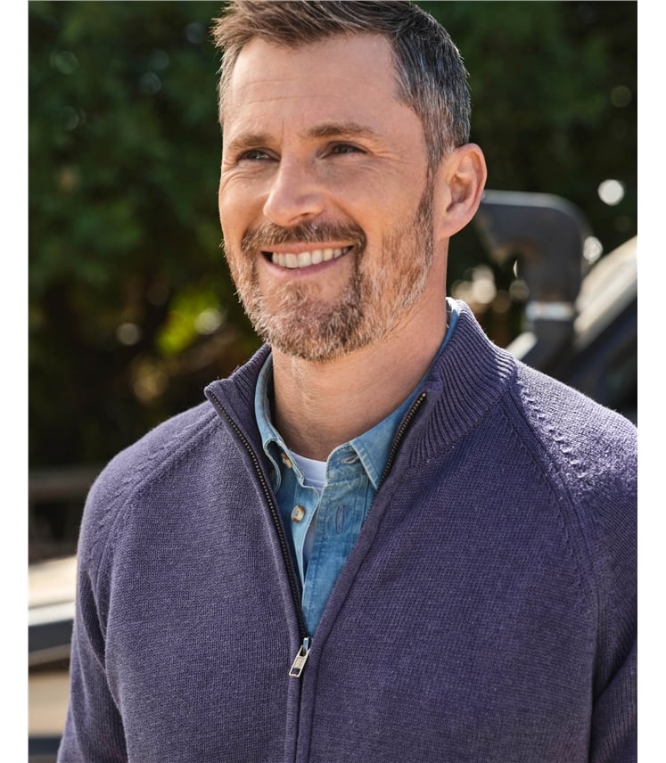 Essential Cotton Zip Cardigan