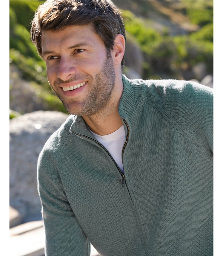 Essential Cotton Zip Cardigan