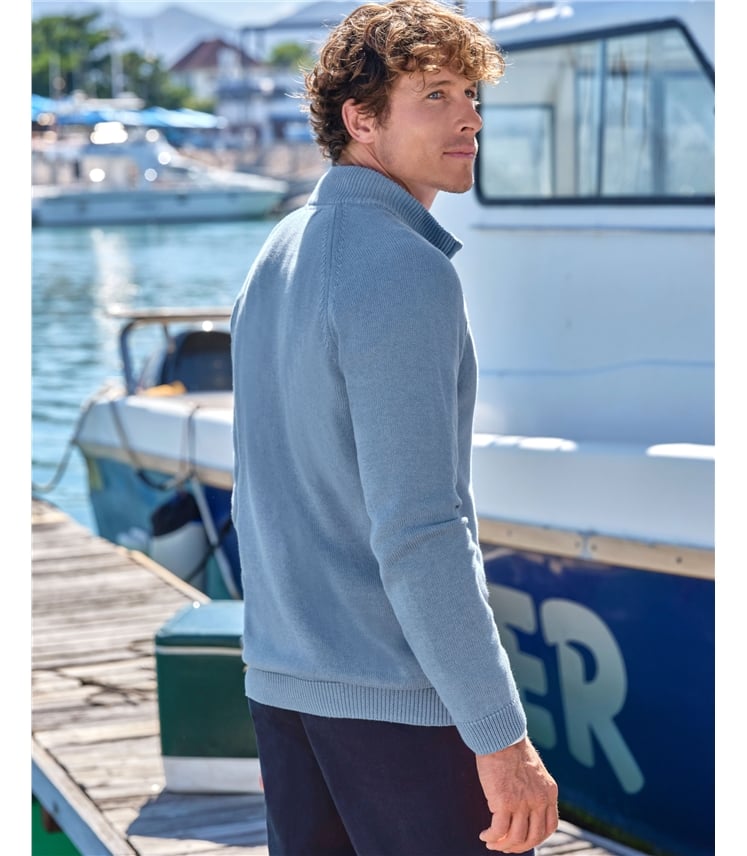 Reißverschluss-Strickjacke aus Baumwolle