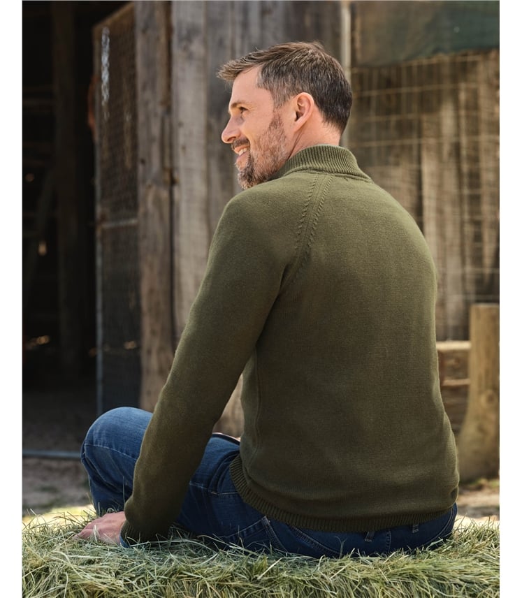 Essential Cotton Zip Cardigan