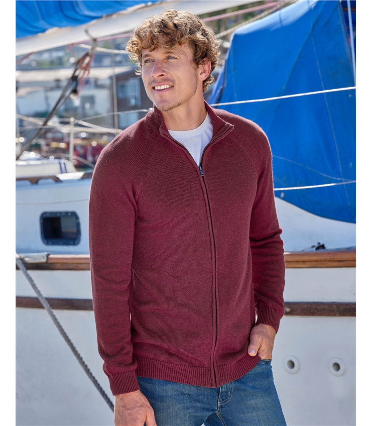 Essential Cotton Zip Cardigan