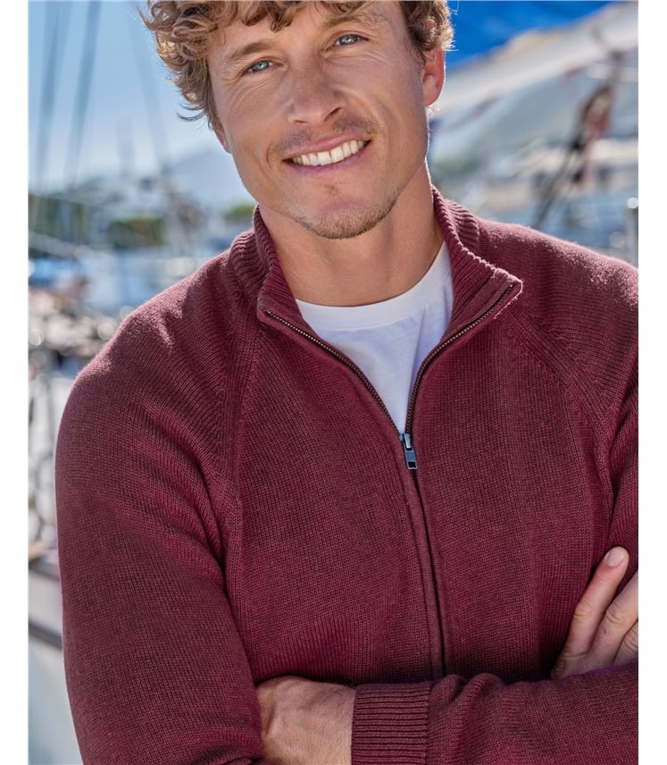 Essential Cotton Zip Cardigan