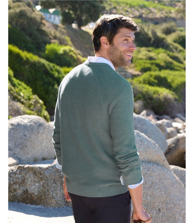 Moss Stitch Essential Crew Neck Jumper