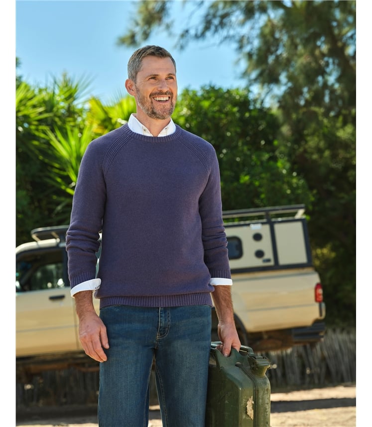 Moss Stitch Essential Crew Neck Jumper
