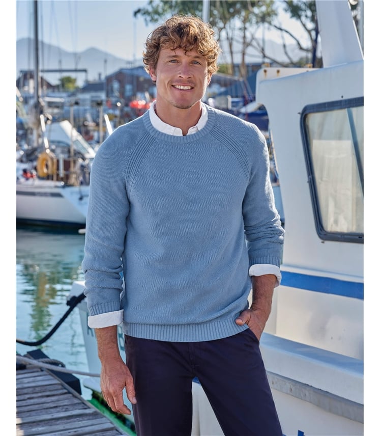 Moss Stitch Essential Crew Neck Jumper