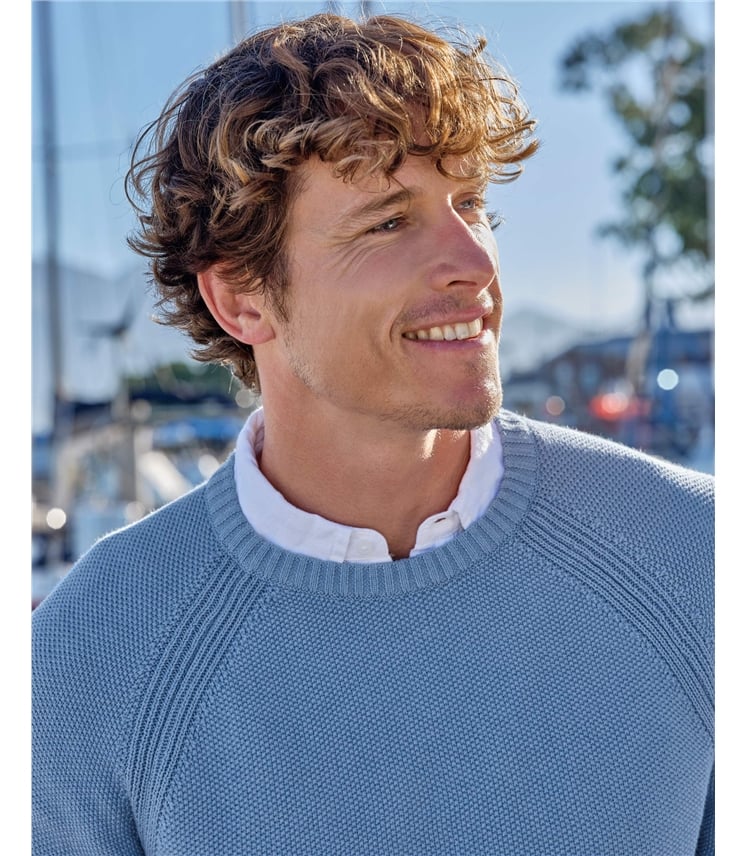 Moss Stitch Essential Crew Neck Jumper