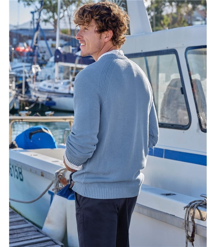 Moss Stitch Essential Crew Neck Jumper