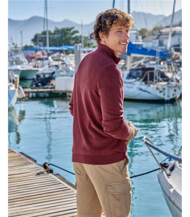 Essential Cotton Zip Neck Jumper