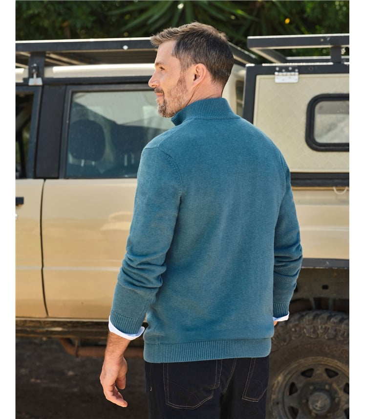Essential Cotton Zip Neck Jumper
