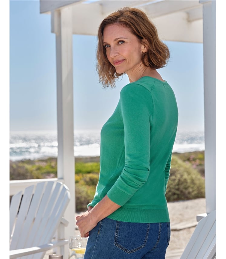 Pullover mit V-Ausschnitt aus Baumwolle und Kaschmir