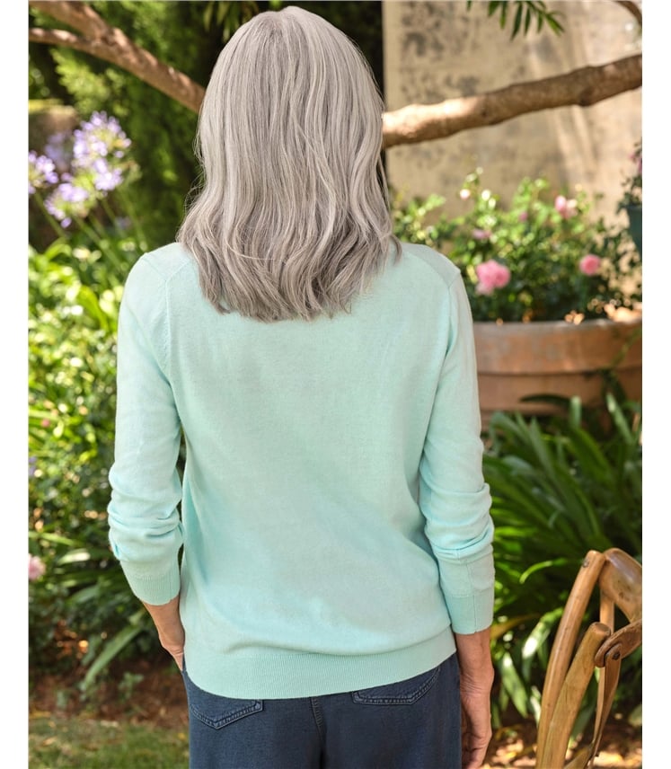 Pullover mit V-Ausschnitt aus Baumwolle und Kaschmir