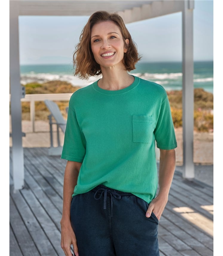 Strickoberteil mit Tasche